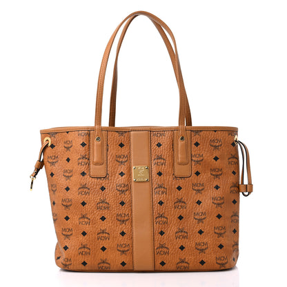 MCM Visetos Medium Liz Reversible Shopper Tote Cognac 3 of 13
