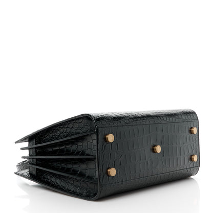 Saint Laurent Calfskin Crocodile Embossed Baby Sac De Jour Black 4 of 12