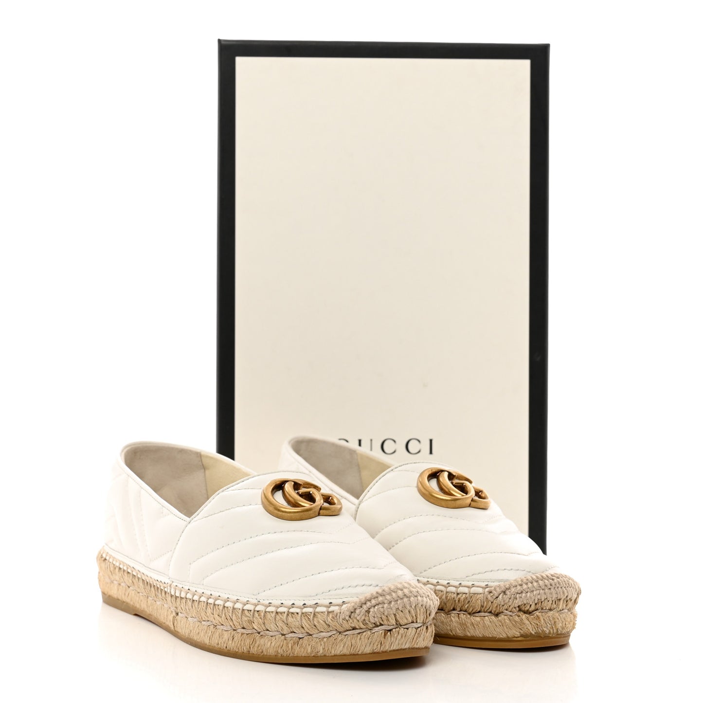 Nappa Matelasse GG Marmont Espadrilles 38 Great White