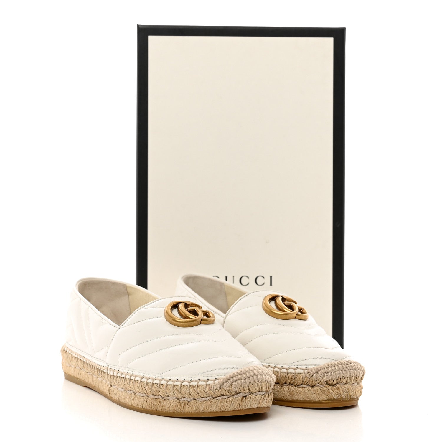 Gucci Nappa Matelasse GG Marmont Espadrilles 38 Great White 9 of 9