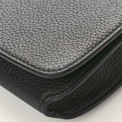 Balenciaga Grained Calfskin Logo Everyday Phone Holder Wallet On Chain Black White 9 of 10