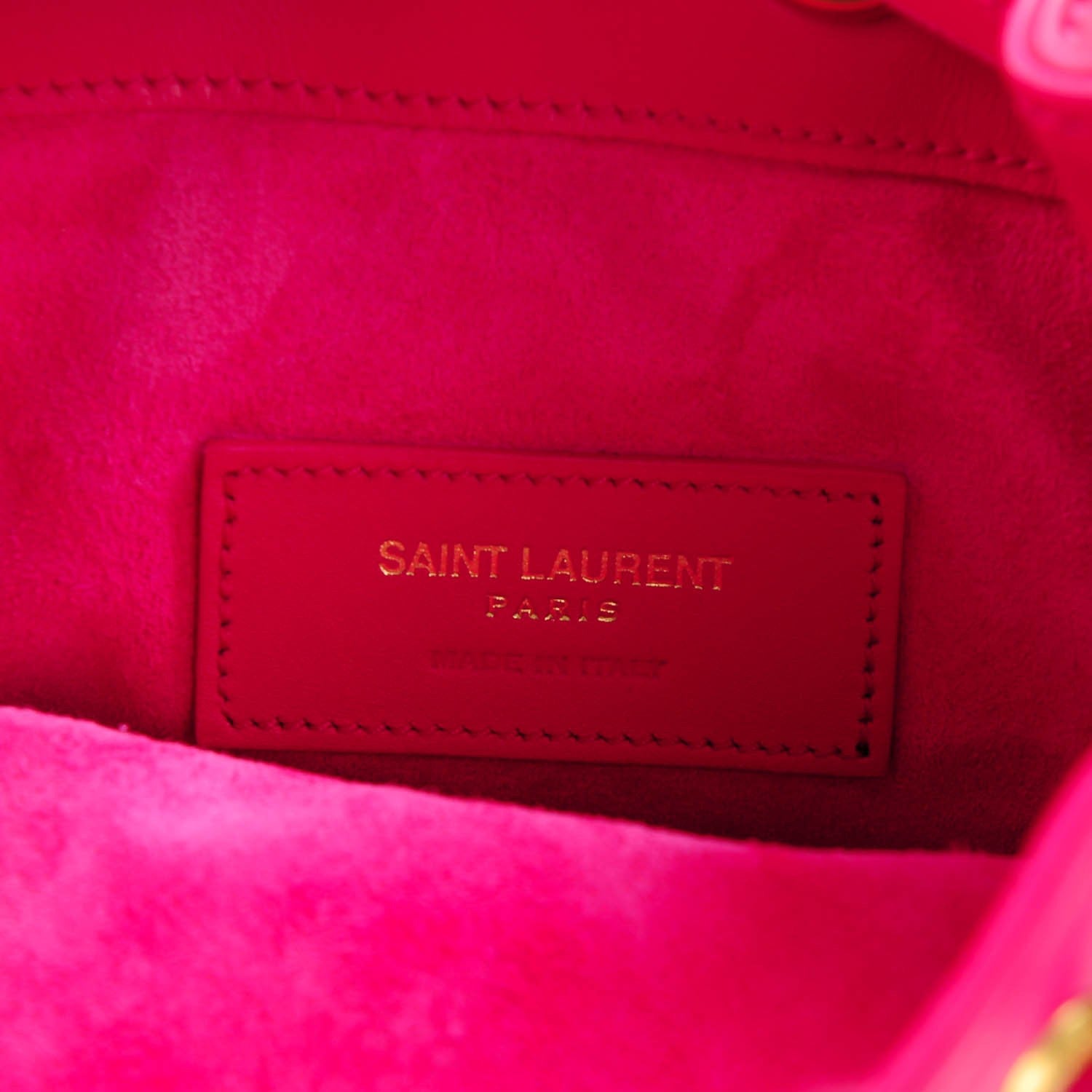 Saint Laurent Calfskin Small Emmanuelle Bucket Bag Fuchsia 5 of 7