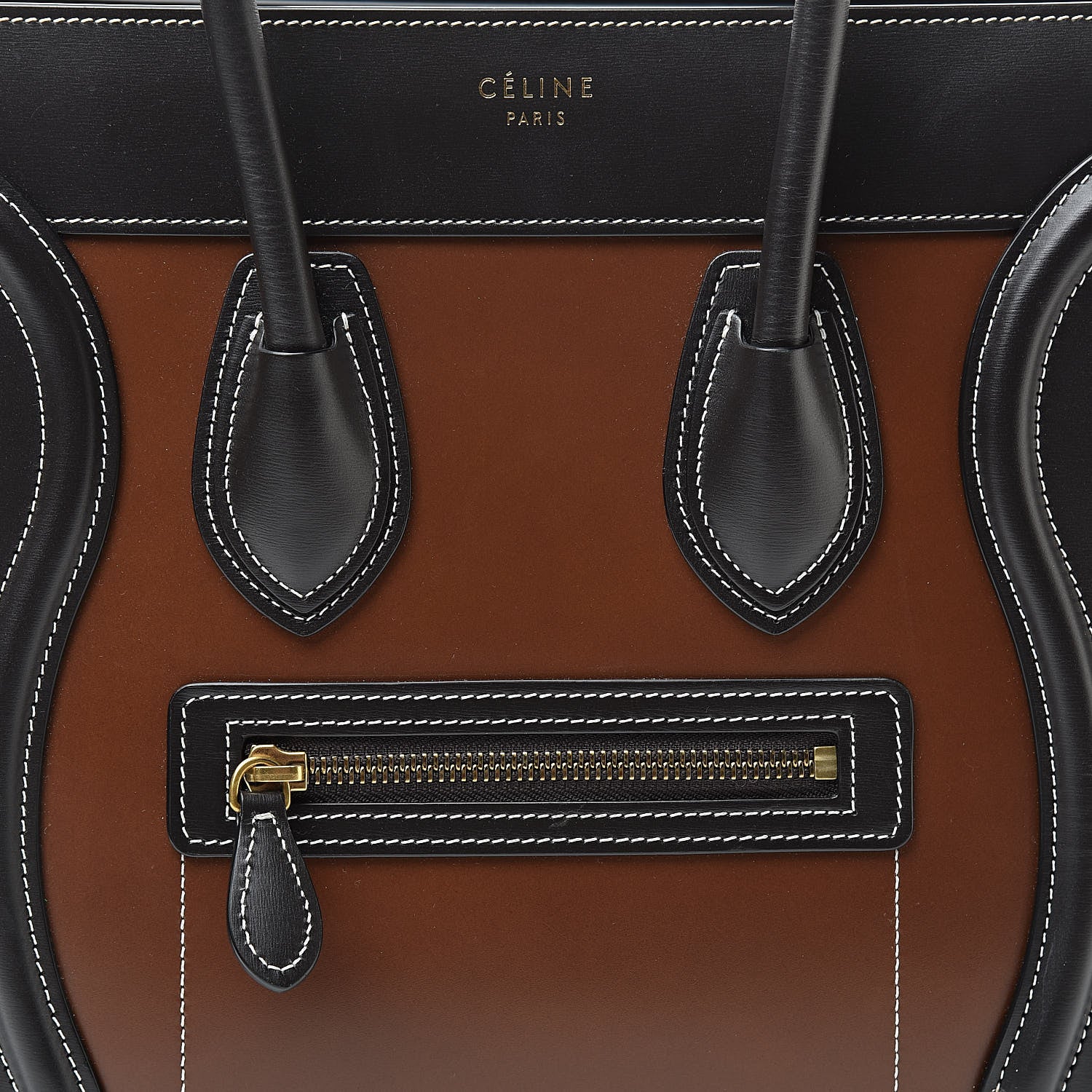 Celine Smooth Calfskin Micro Tri-Color Luggage Chestnut 8 of 13