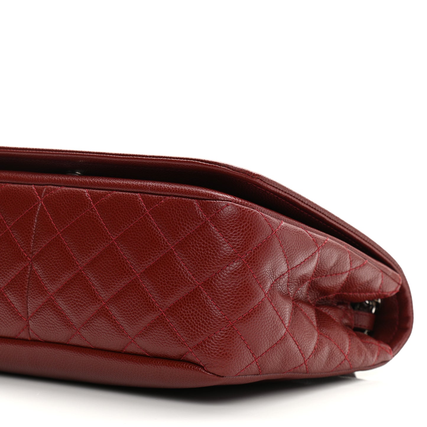 Caviar Large Timeless CC Flap Dark Red