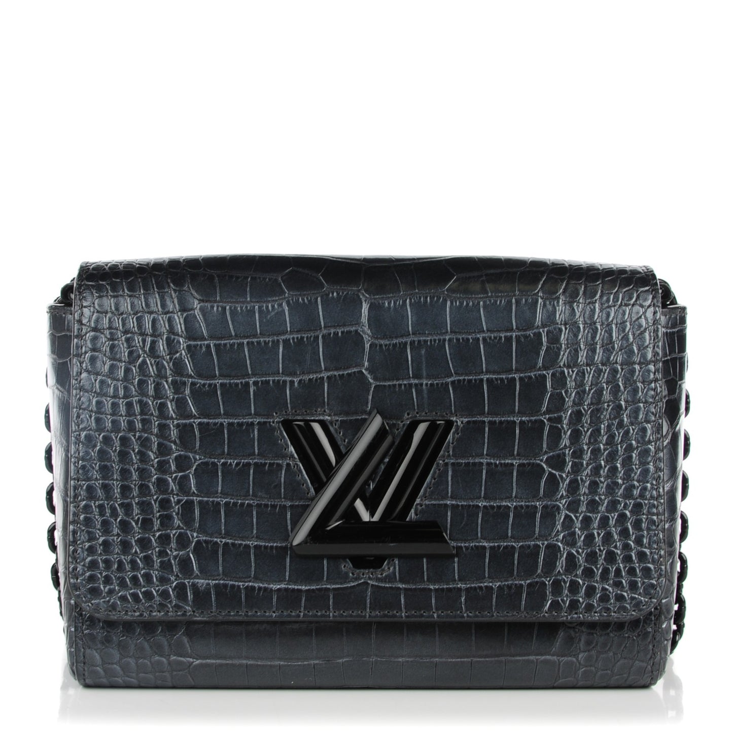 Crocodile Twist Shoulder Bag MM Black