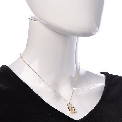 Tiffany 18K Yellow Gold Diamond Mini Heart Lock Pendant Necklace 2 of 7