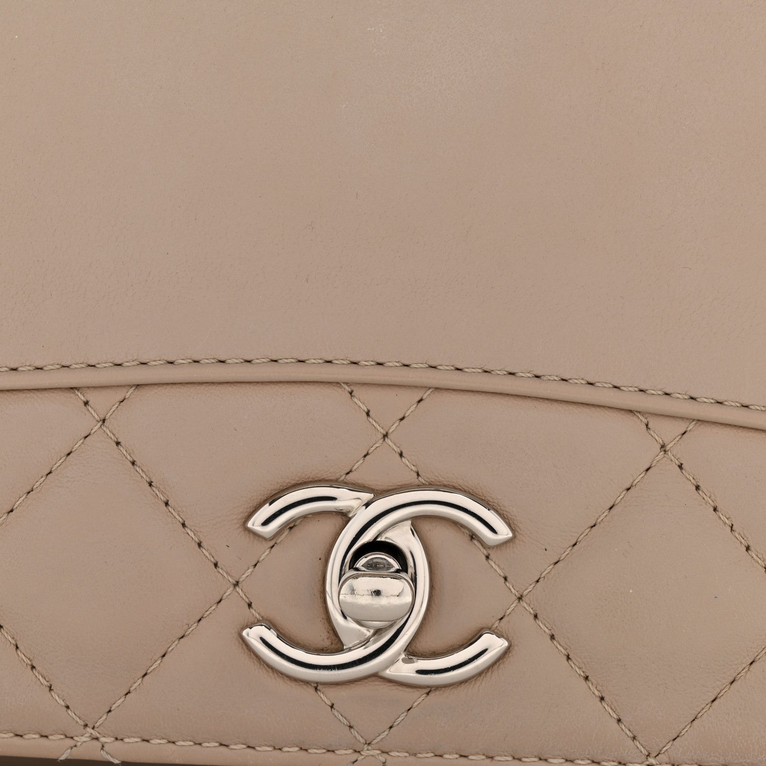 Chanel Calfskin Small Tramezzo Flap Beige 12 of 13