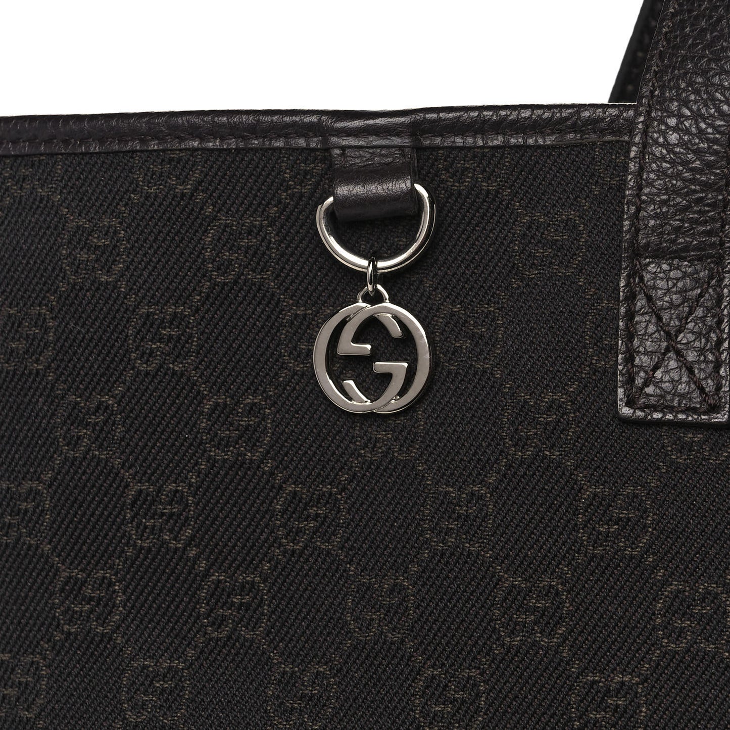 Nylon Monogram Large Tote Dark Brown