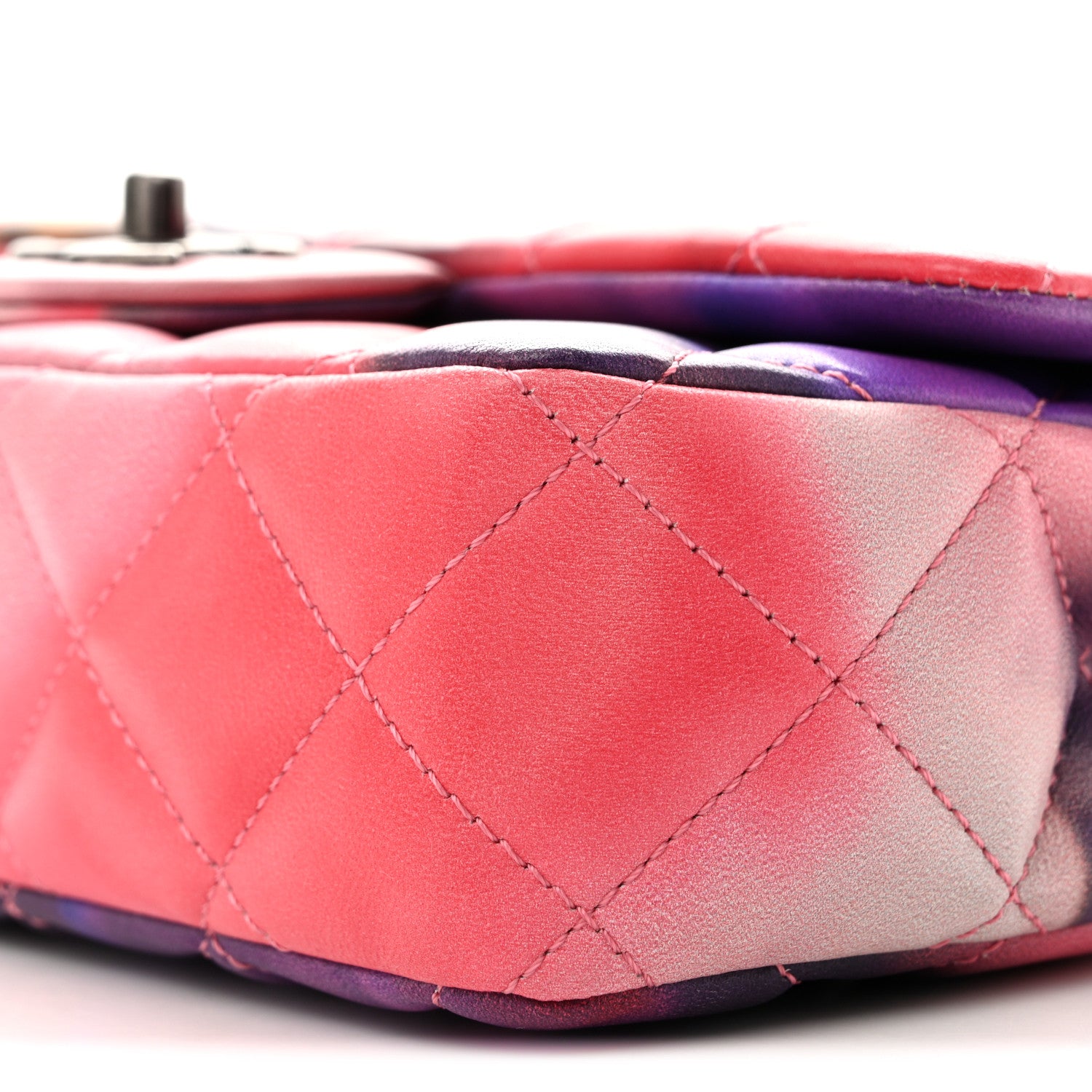 Chanel Printed Lambskin Quilted Small Flower Power Flap Ecru Orange Red Purple 10 of 11