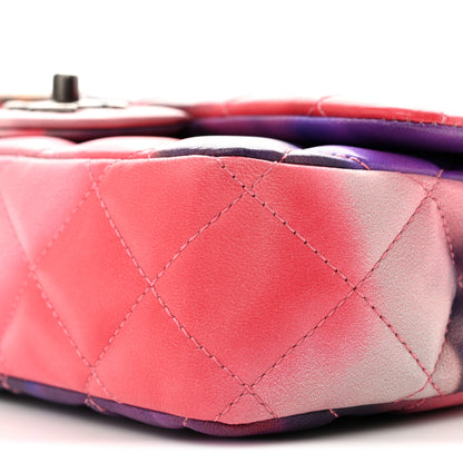 Chanel Printed Lambskin Quilted Small Flower Power Flap Ecru Orange Red Purple 10 of 11