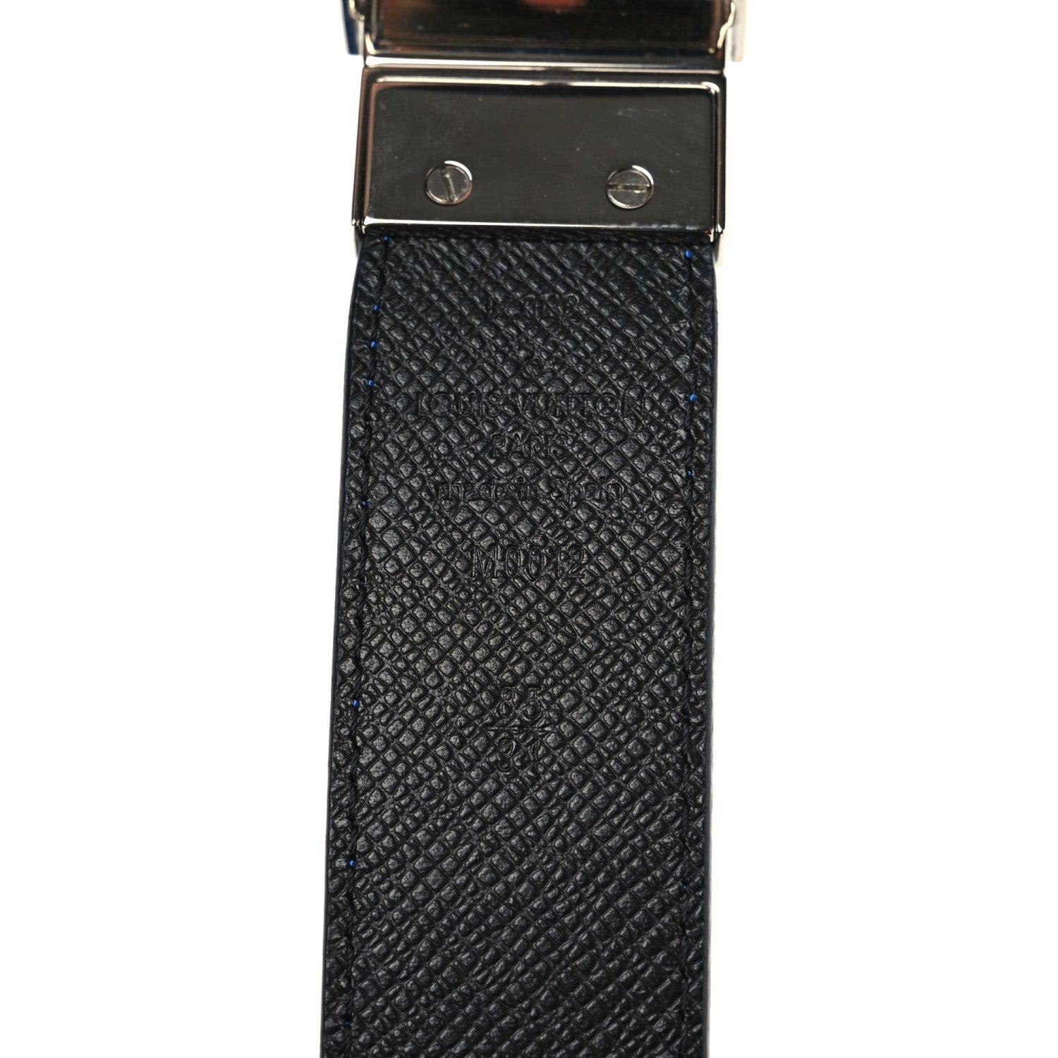 Louis Vuitton Taiga Reversible Belt 85 31 Black Cobalt 4 of 4