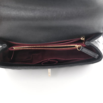 Chanel Caviar Chevron Quilted Small Coco Handle Flap Black 5 of 11
