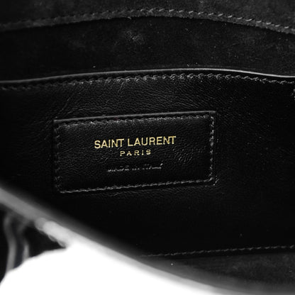 Saint Laurent Patent Small Classic Monogram Tassel Satchel Black 6 of 7