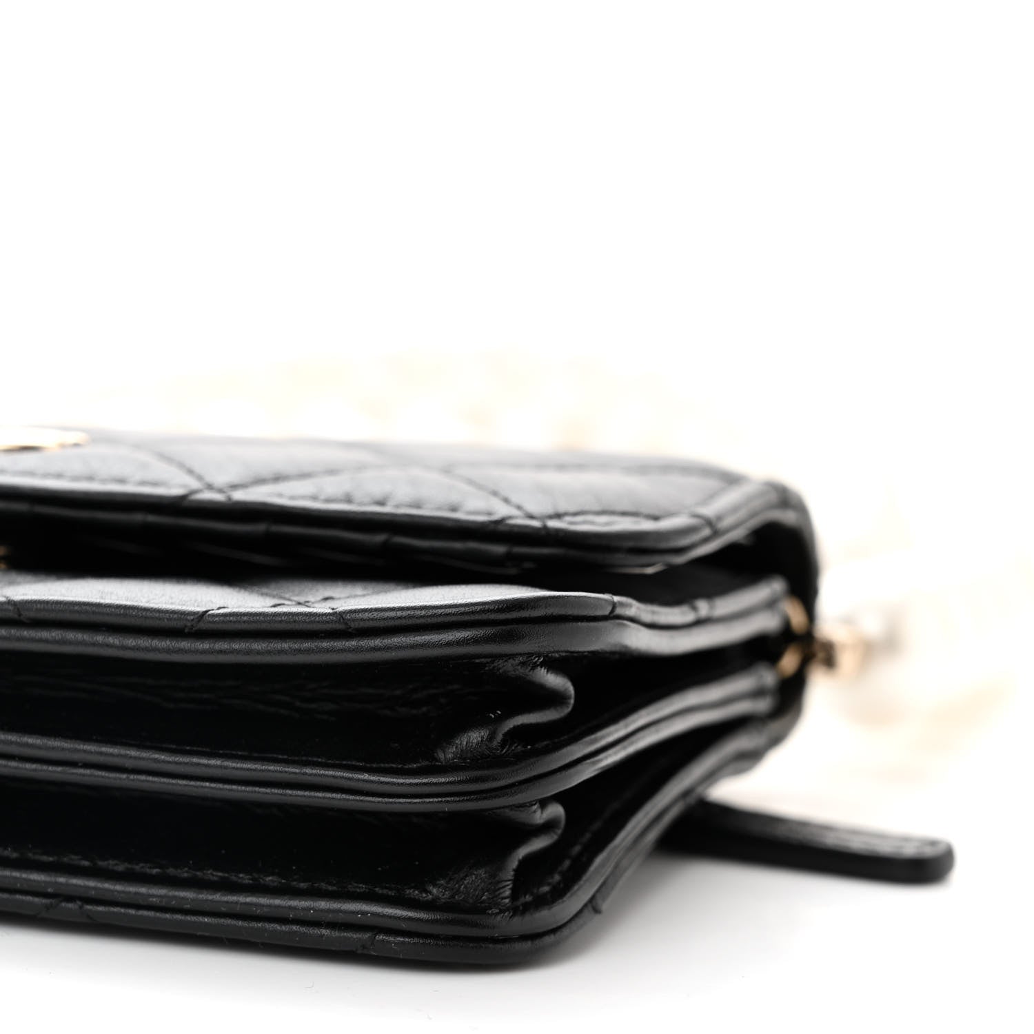 Chanel Calfskin Quilted Mini Maxi Pearls Wallet On Chain WOC Black 11 of 13