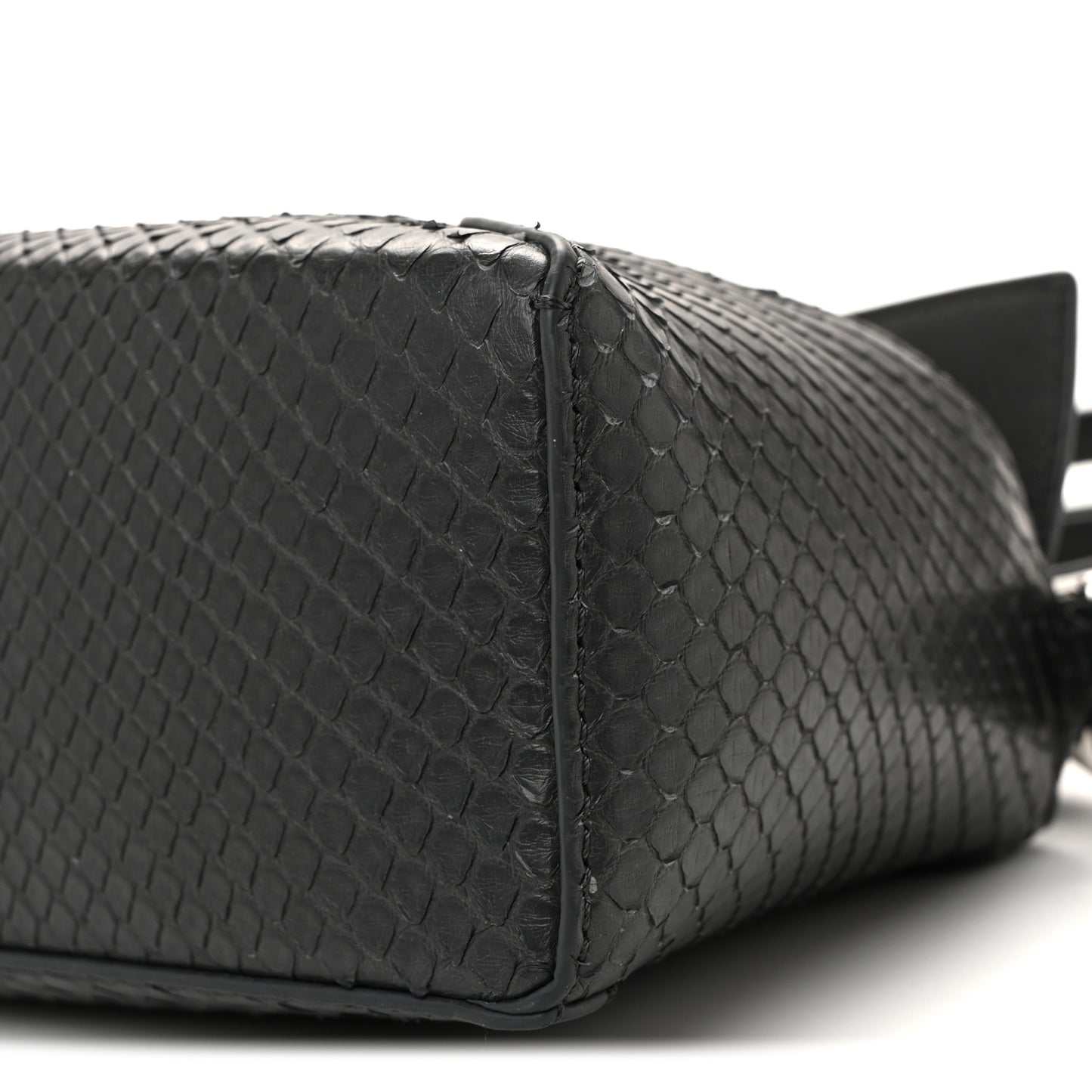 Snakeskin Mini Puzzle Bag Dark Grey