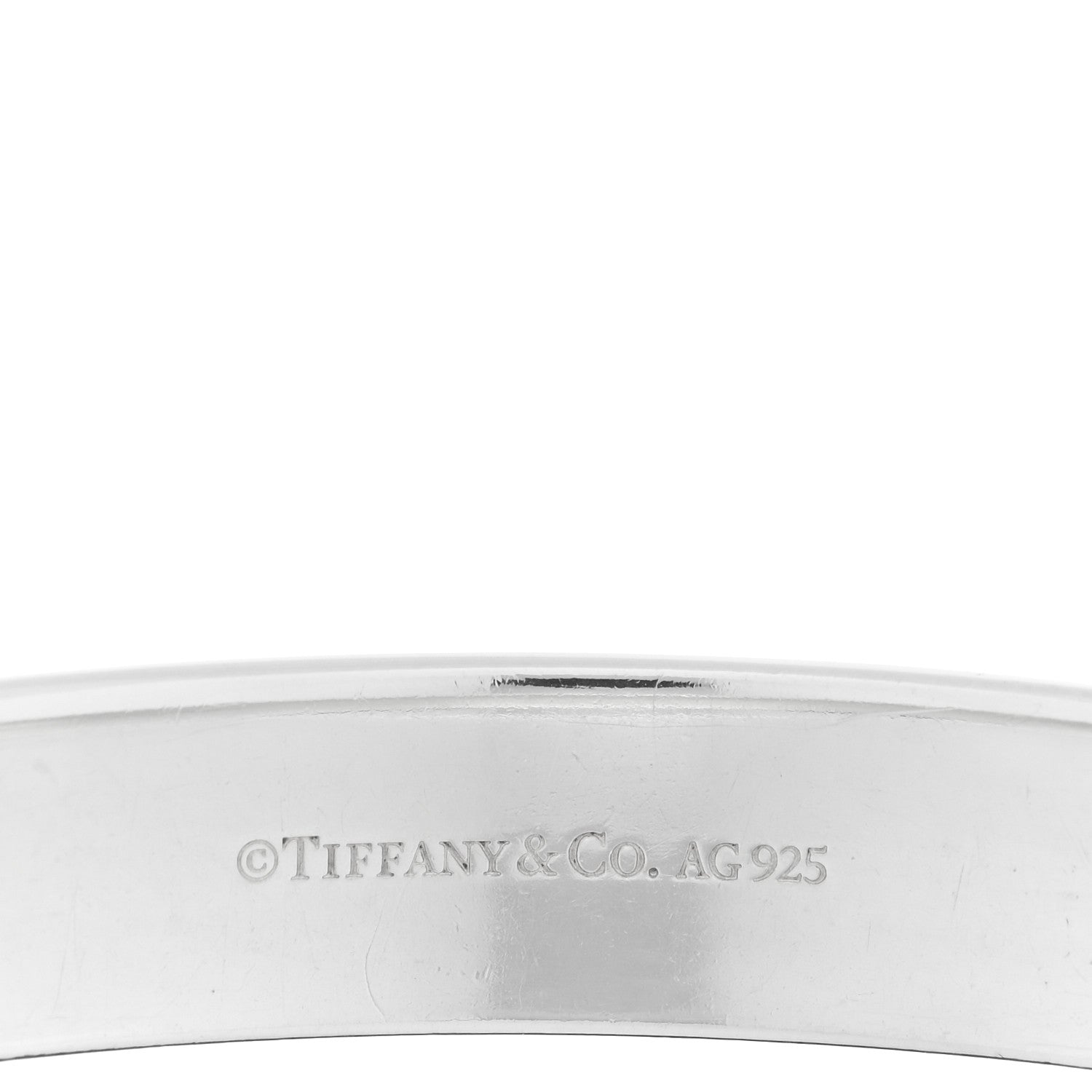 Tiffany Sterling Silver Diamond Narrow Locks Bangle Bracelet 3 of 3