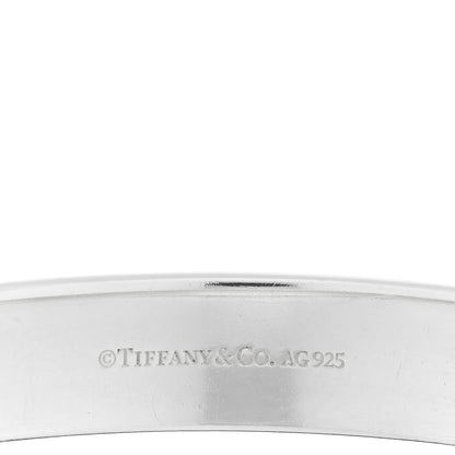 Tiffany Sterling Silver Diamond Narrow Locks Bangle Bracelet 3 of 3