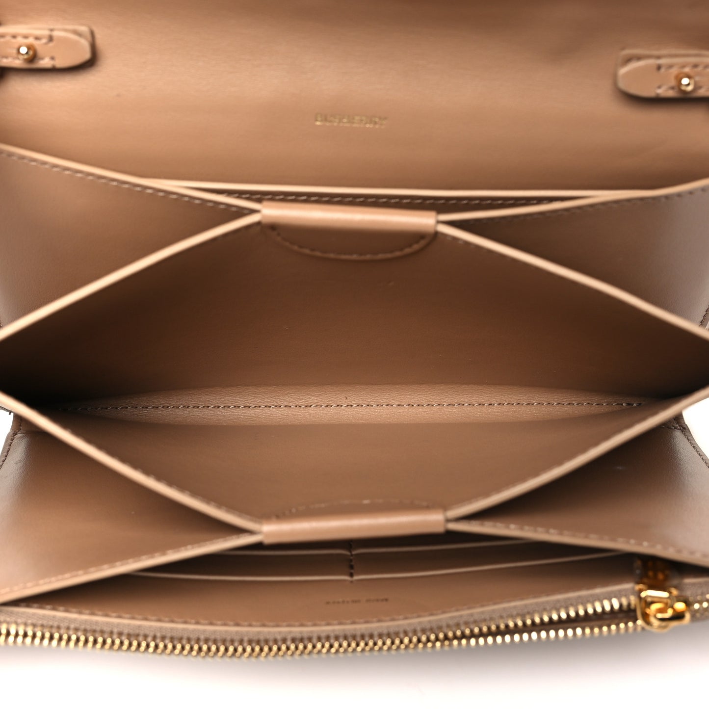 Calfskin Monogram TB Hazelmere Wallet With Detachable Strap Beige