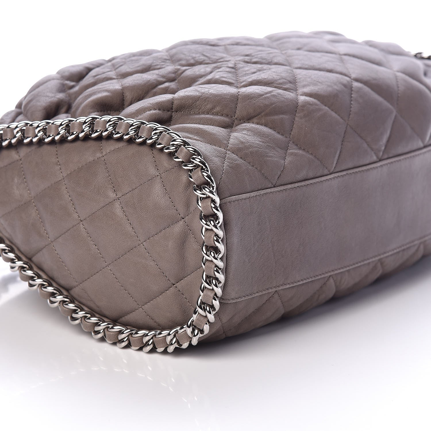 Chanel Washed Lambskin Chain Around Hobo Grey 9 of 10
