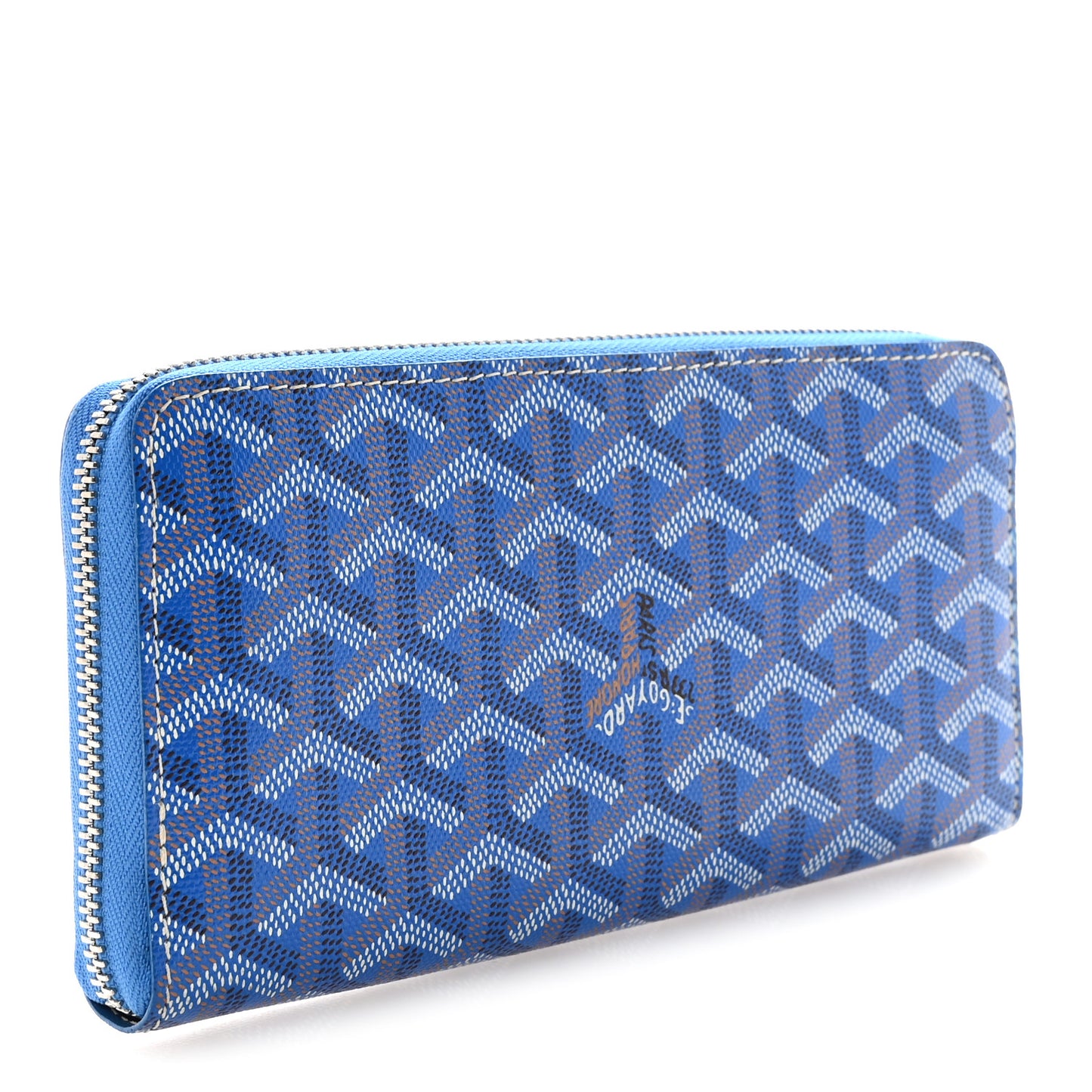 Goyardine Matignon Zip Around GM Wallet Sky Blue