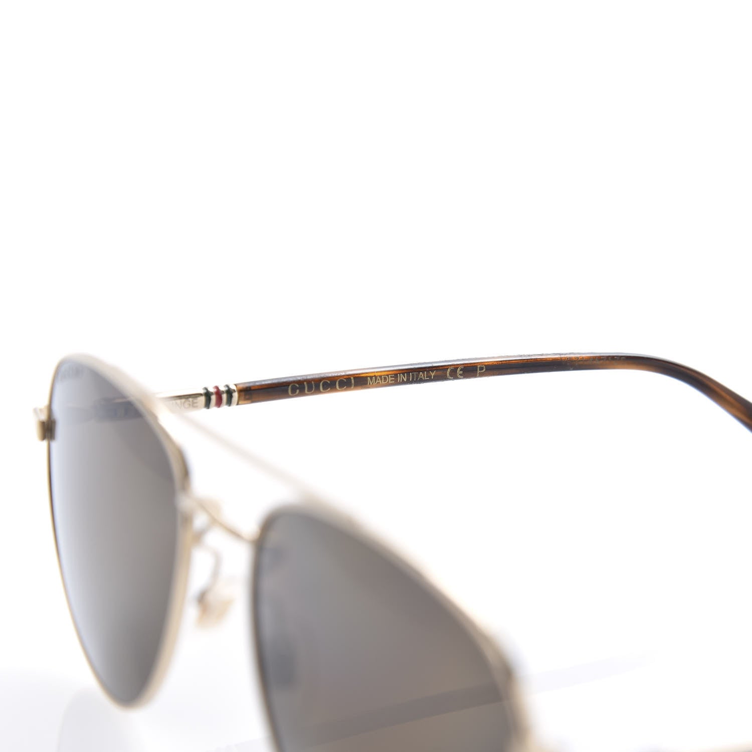 Gucci Acetate Aviator Sunglasses GG0388S Gold 6 of 8