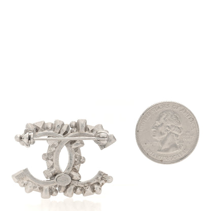 Chanel Baguette Crystal CC Brooch Black Silver 2 of 3