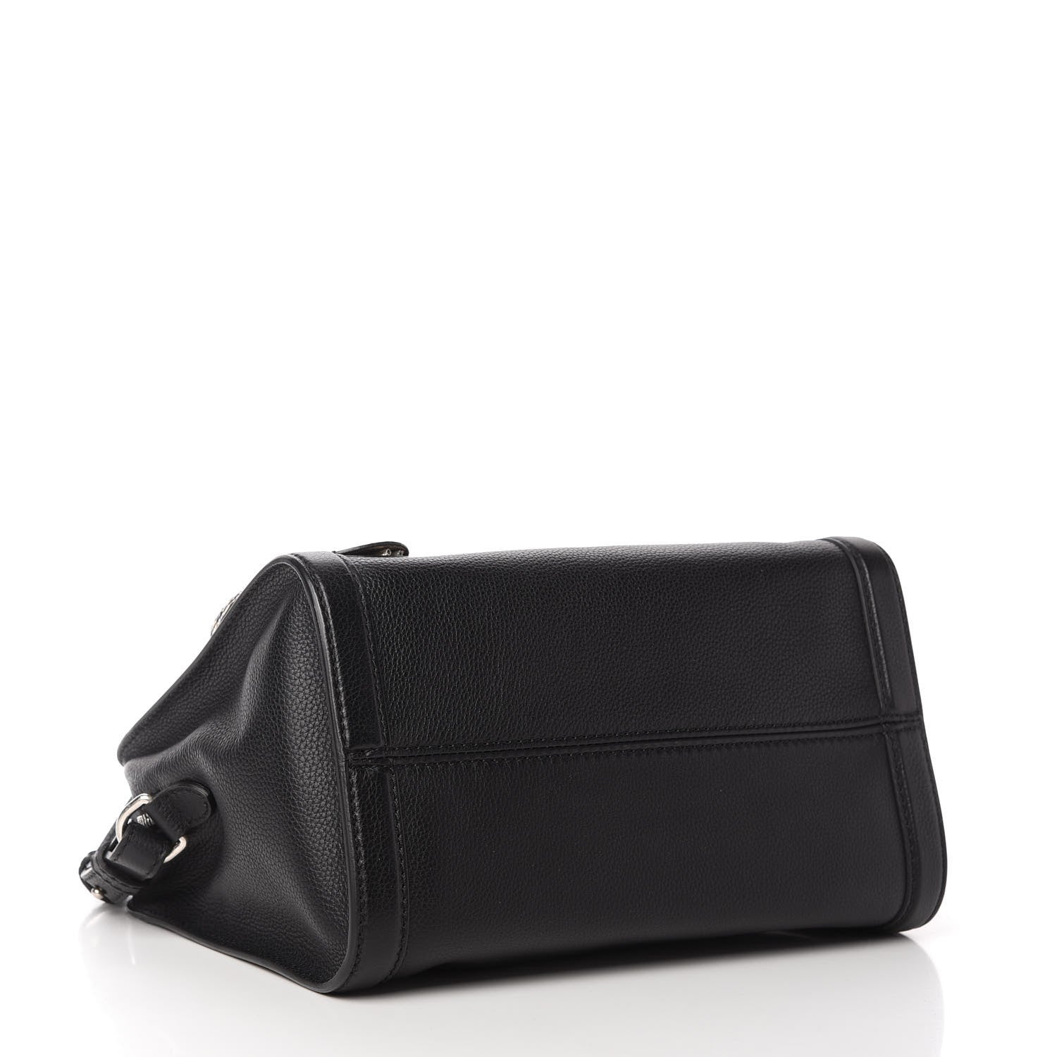 Alexander McQueen Pebbled Calfskin Snakeskin Small Skull Padlock Zip Around Tote Black 4 of 10