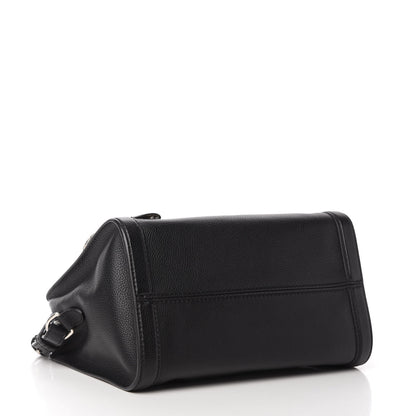 Alexander McQueen Pebbled Calfskin Snakeskin Small Skull Padlock Zip Around Tote Black 4 of 10