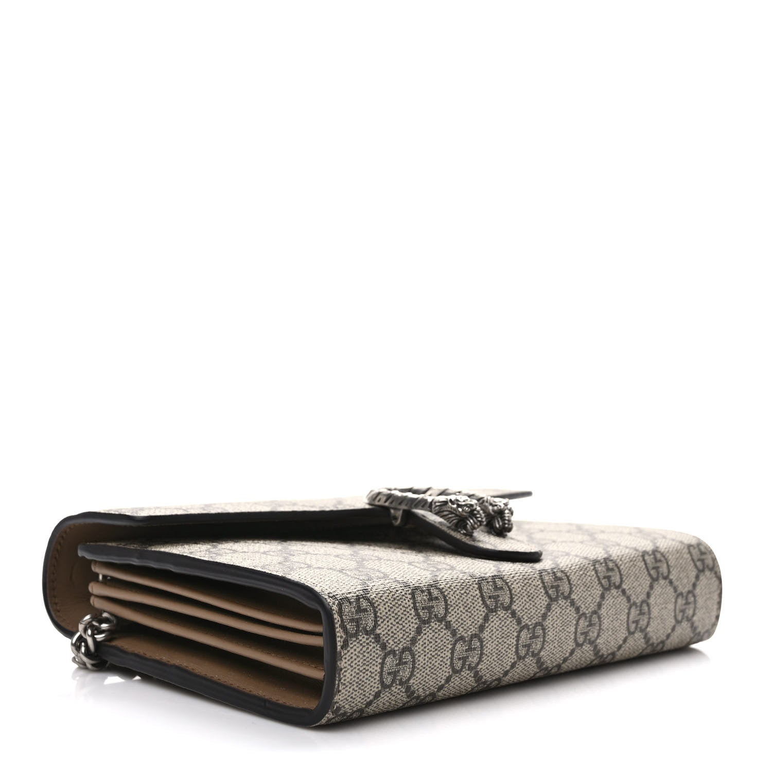 Gucci GG Supreme Monogram Mini Dionysus Chain Wallet Beige Taupe 4 of 9