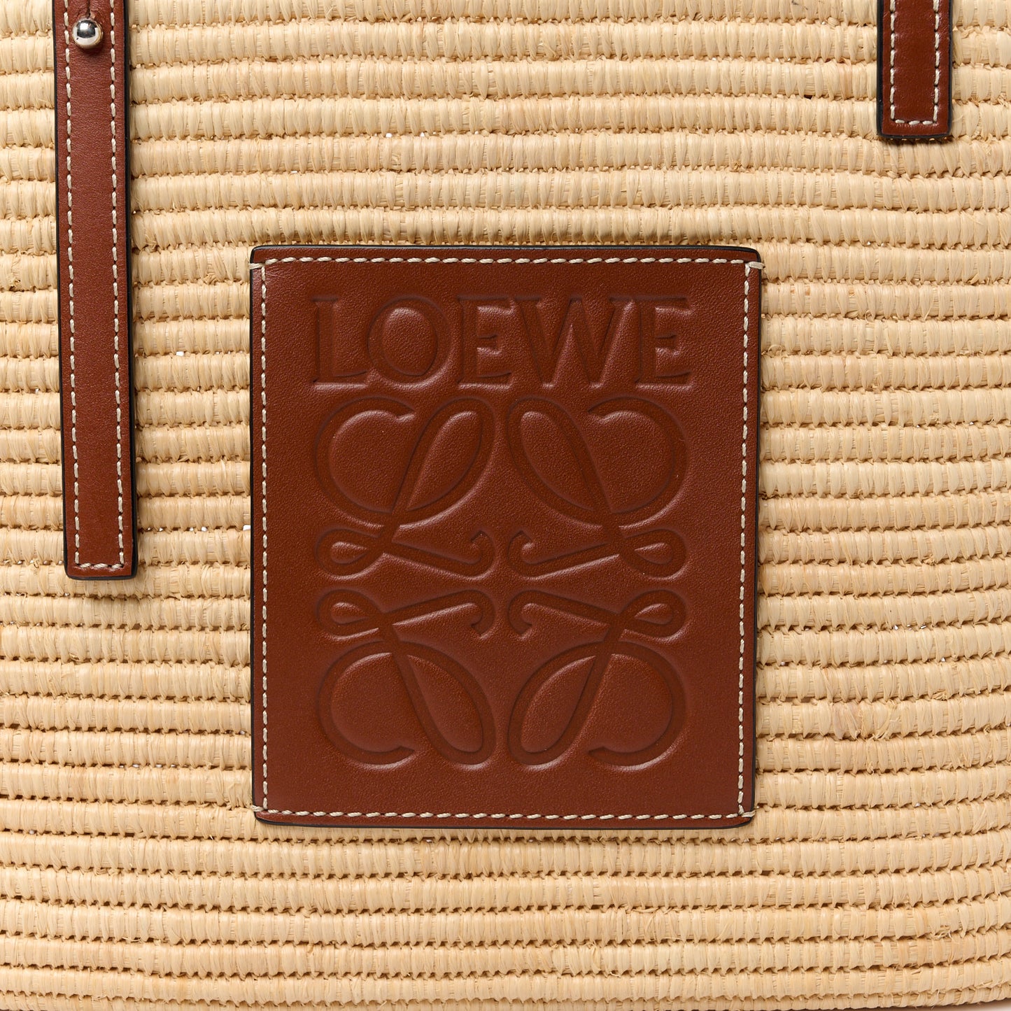 Raffia Small Square Basket Tote Bag Natural Tan