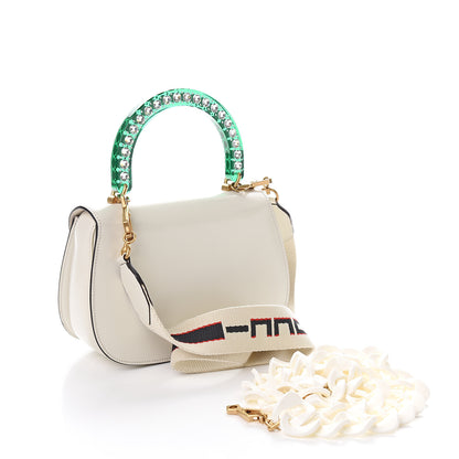 Gucci Calfskin Plexiglass Medium Classic 2 Top Handle Bag White 2 of 10