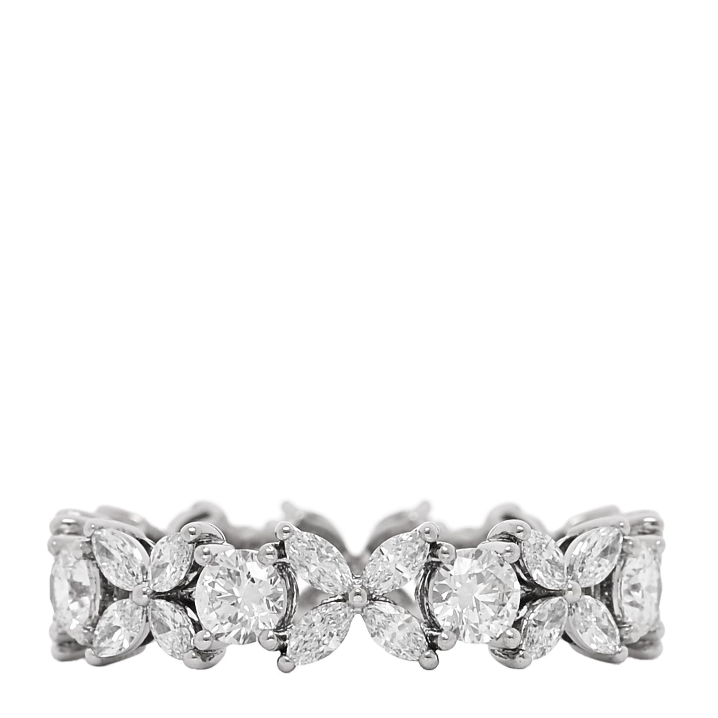 Platinum Diamond Victoria Alternating Band Ring 55 7.25