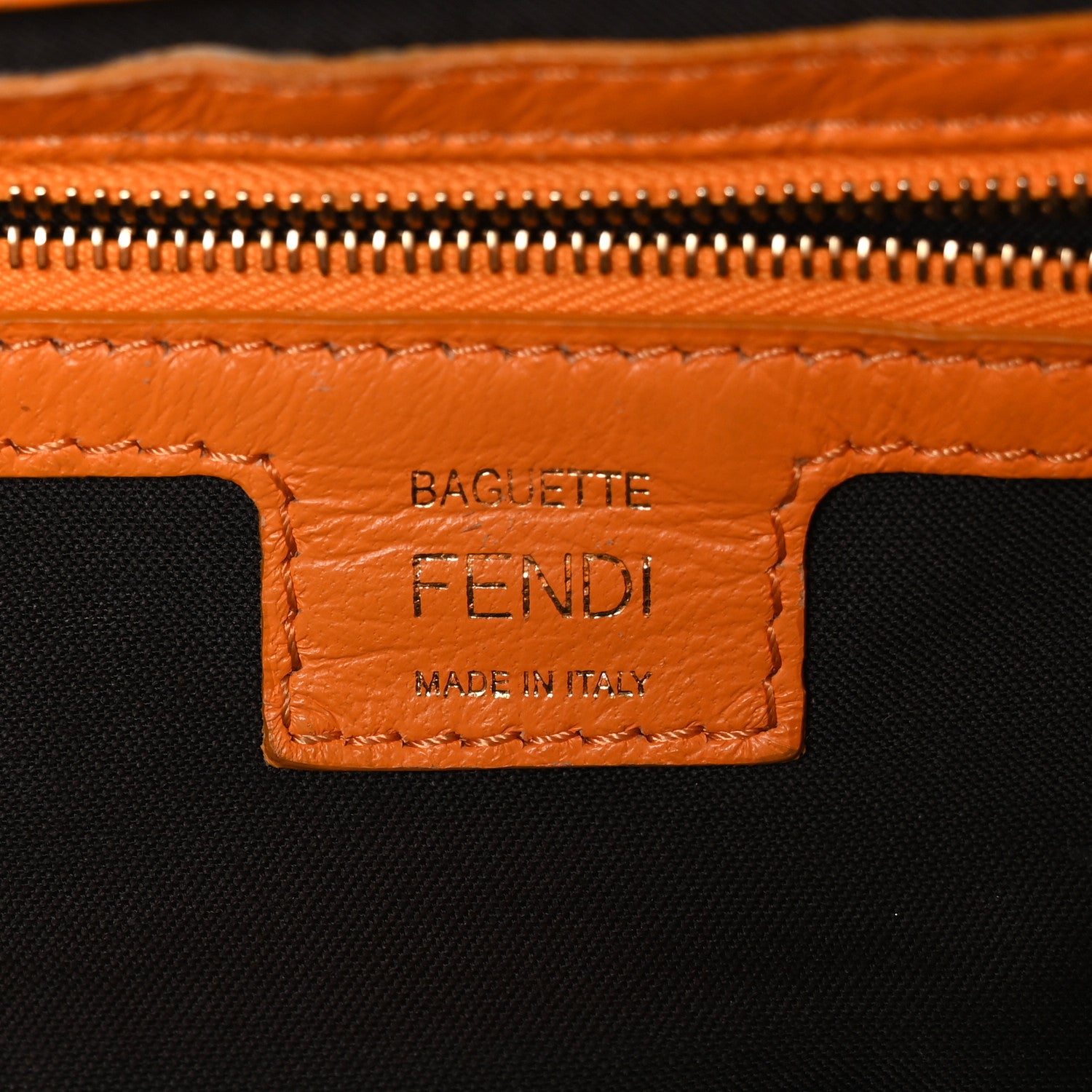 Fendi Nappa FF 1974 Embossed Baguette Clementine 7 of 14