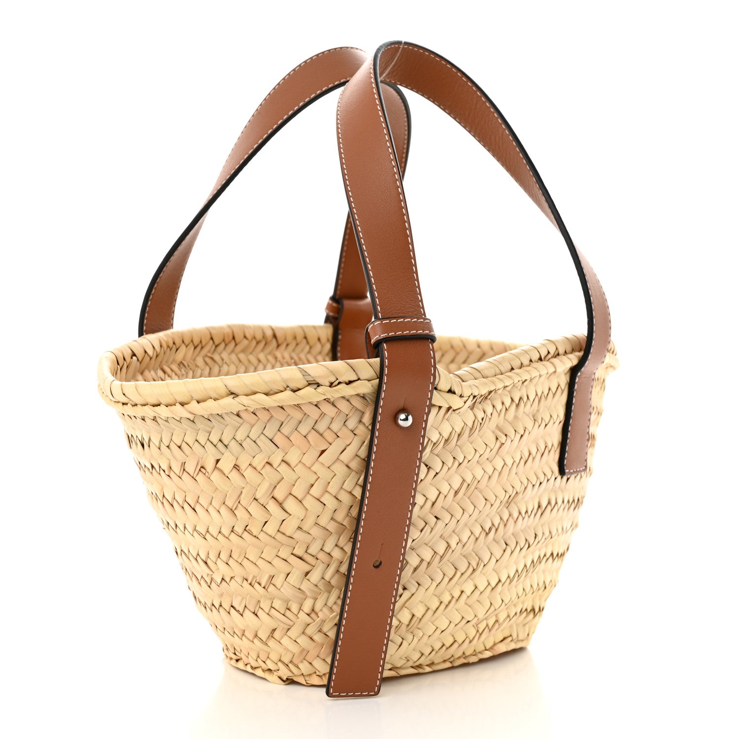 Loewe Raffia Small Basket Tote Bag Natural Tan 3 of 9
