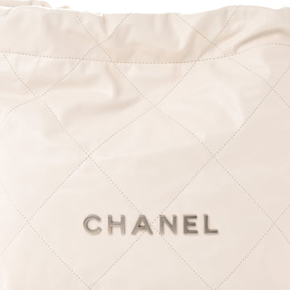 Chanel Shiny Calfskin Quilted Small Chanel 22 White 9 of 12