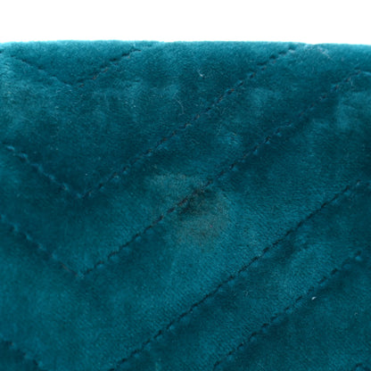 Gucci Velvet Matelasse Small GG Marmont Shoulder Bag Pavone Cyan 8 of 11