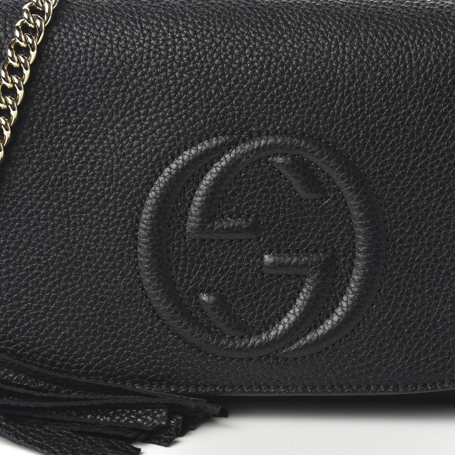 Gucci Pebbled Calfskin Medium Soho Flap Crossbody Black 10 of 10
