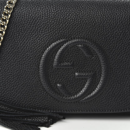 Gucci Pebbled Calfskin Medium Soho Flap Crossbody Black 10 of 10