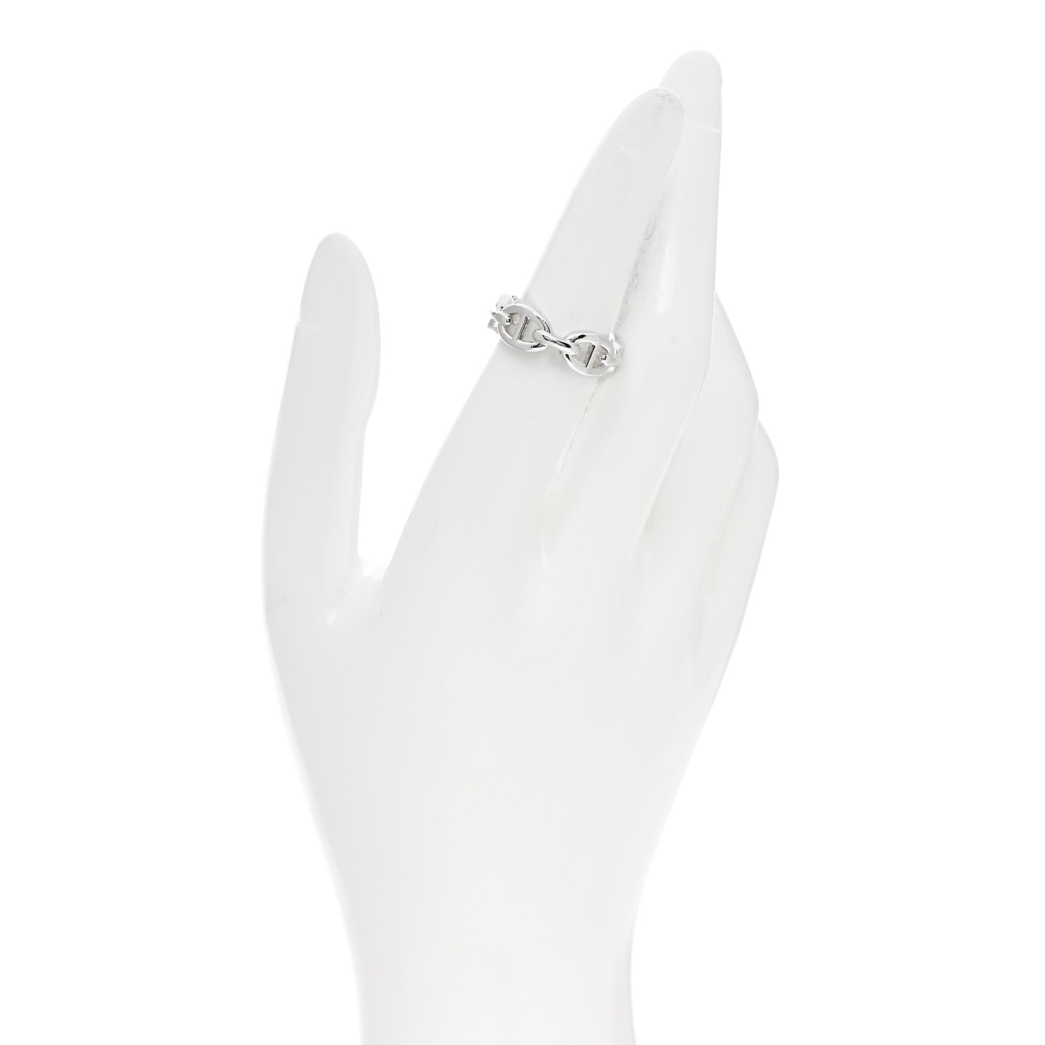 Hermes Sterling Silver PM Chaine d'Ancre Enchainee Band Ring 52 6 2 of 7