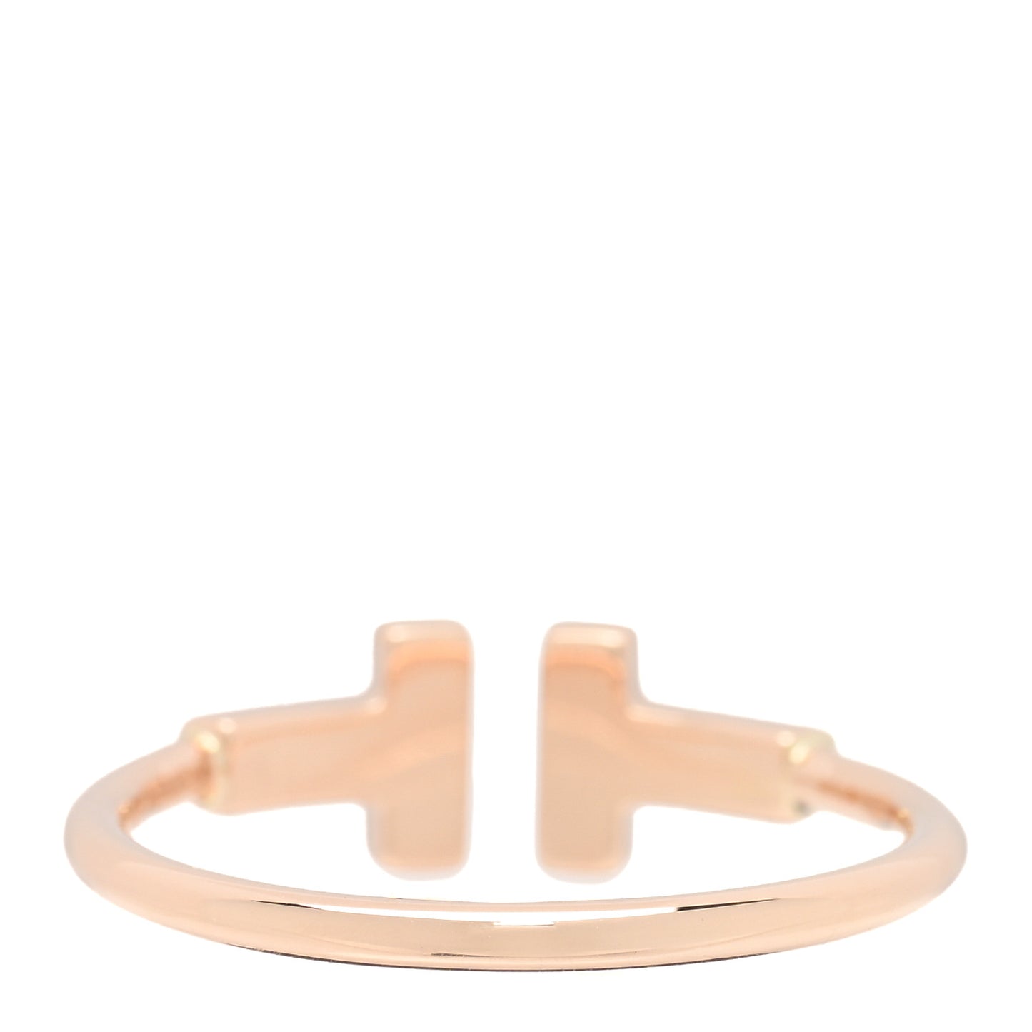 18K Rose Gold Diamond T Wire Ring 55 7.25
