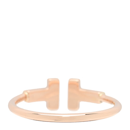 Tiffany 18K Rose Gold Diamond T Wire Ring 55 7.25 3 of 5