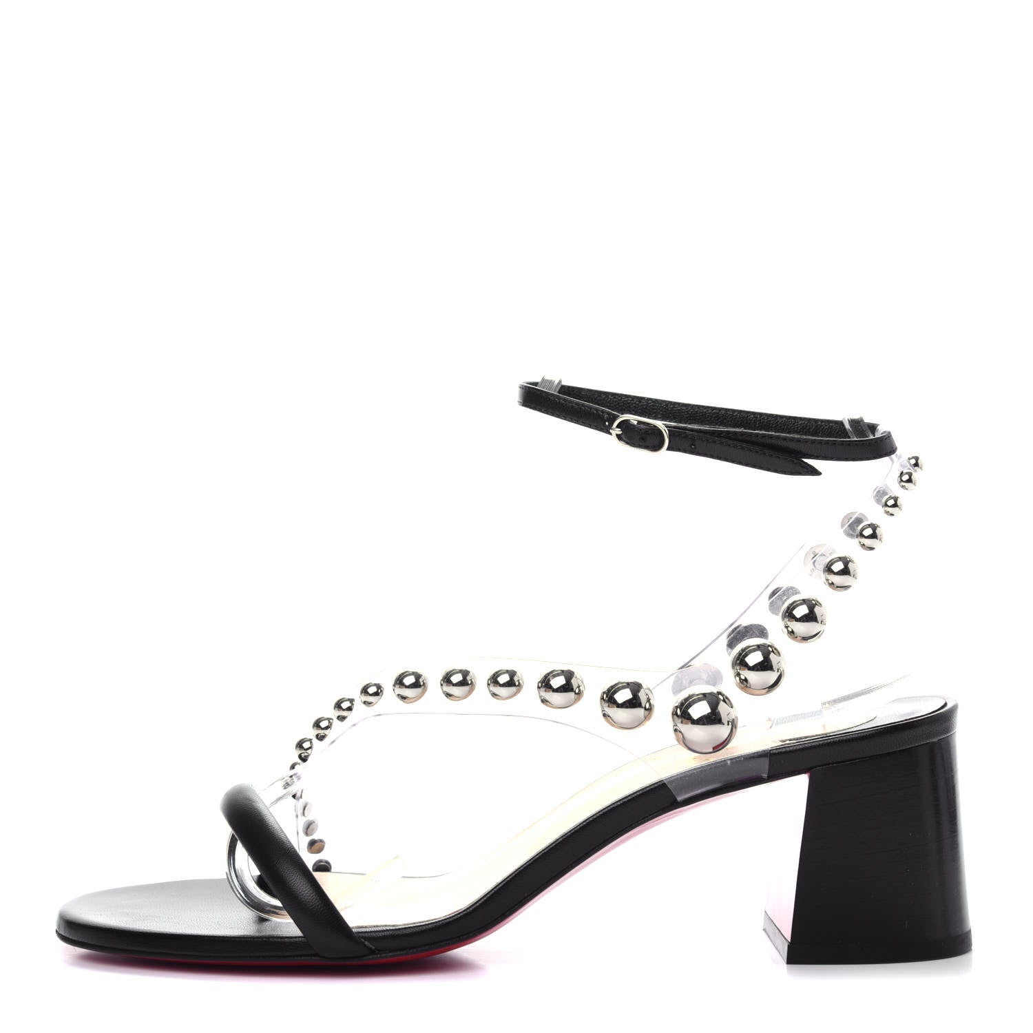 Christian Louboutin Calfskin PVC Corinne 55 Sandals 39 Black 1 of 10