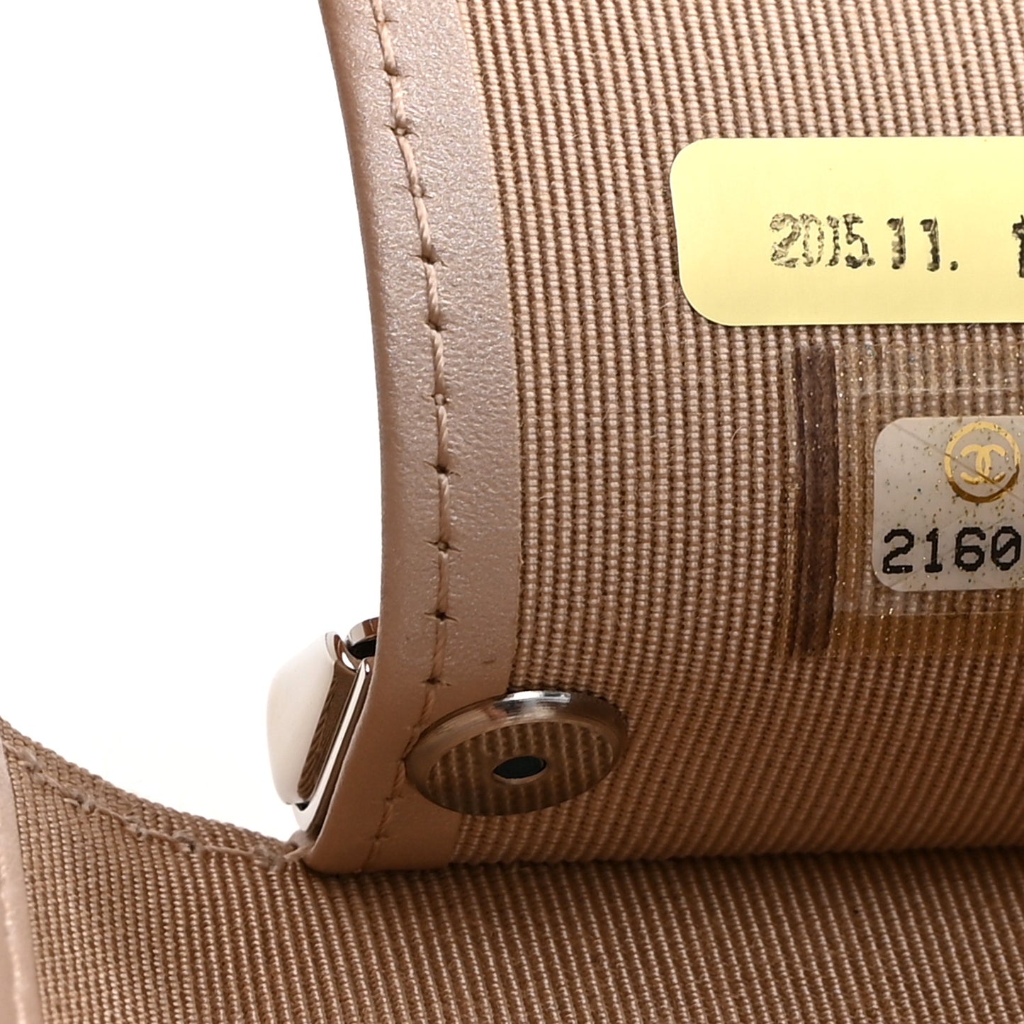 Metallic Caviar Quilted 6 Key Holder Light Beige