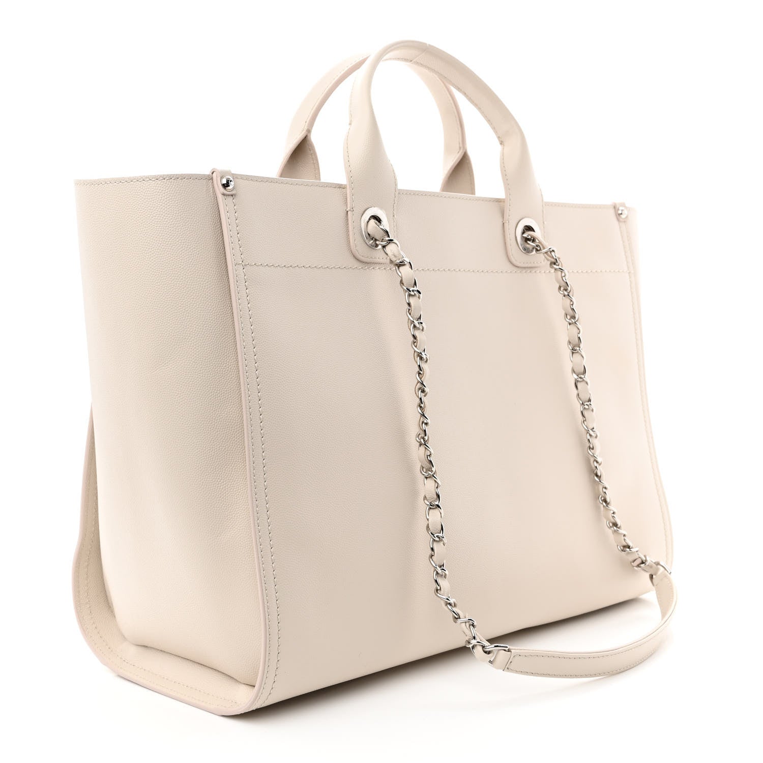 Chanel Caviar Medium Studded Deauville Tote Ivory 3 of 11