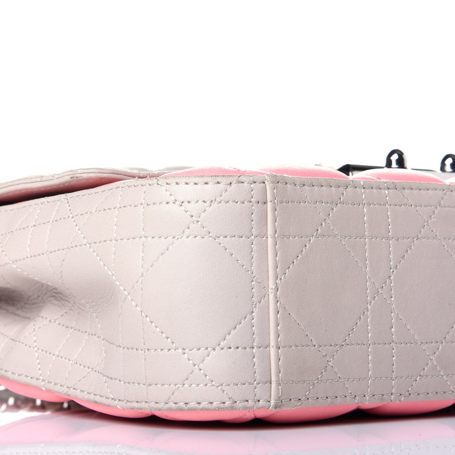 Christian Dior Lambskin Cannage Medium Miss Dior Flap Pink Grey 8 of 9