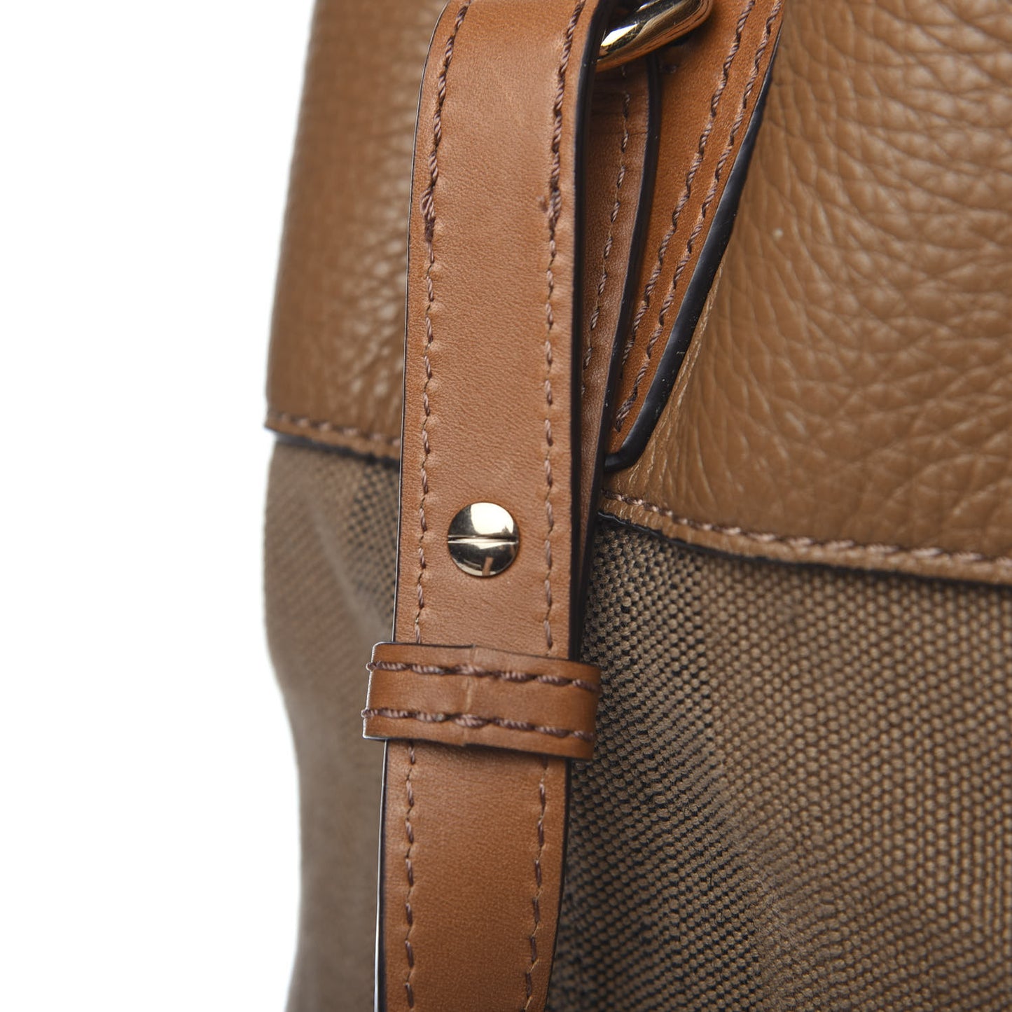 Grainy Calfskin Canvas Mega Check Medium Ashby Tassel Hobo Saddle Brown