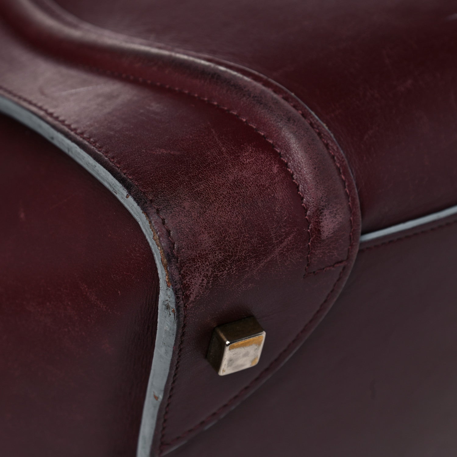 Celine Palmelato Mini Luggage Burgundy Azur Blue 9 of 33