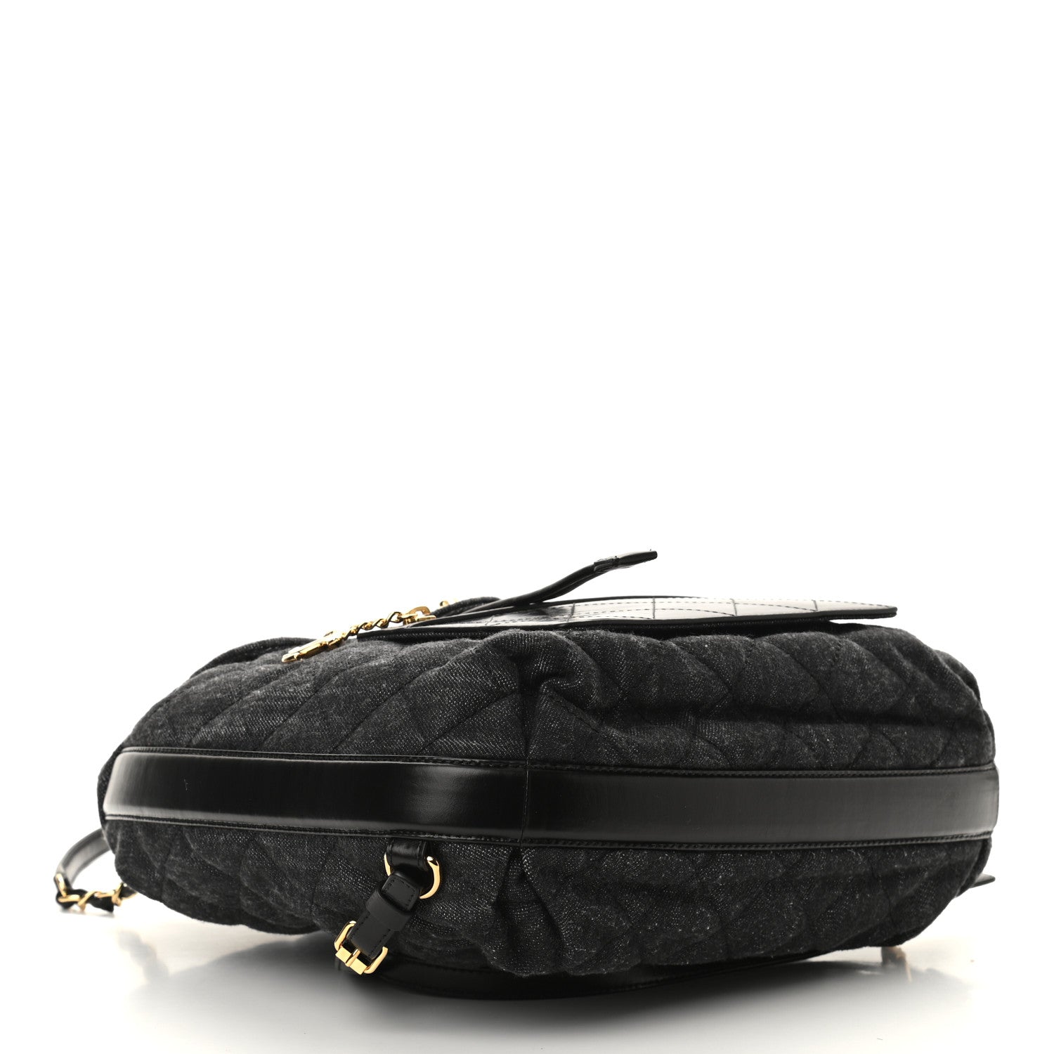 Chanel Denim Calfskin Quilted Backpack Dark Grey Black 4 of 9