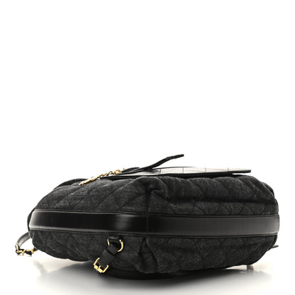 Chanel Denim Calfskin Quilted Backpack Dark Grey Black 4 of 9