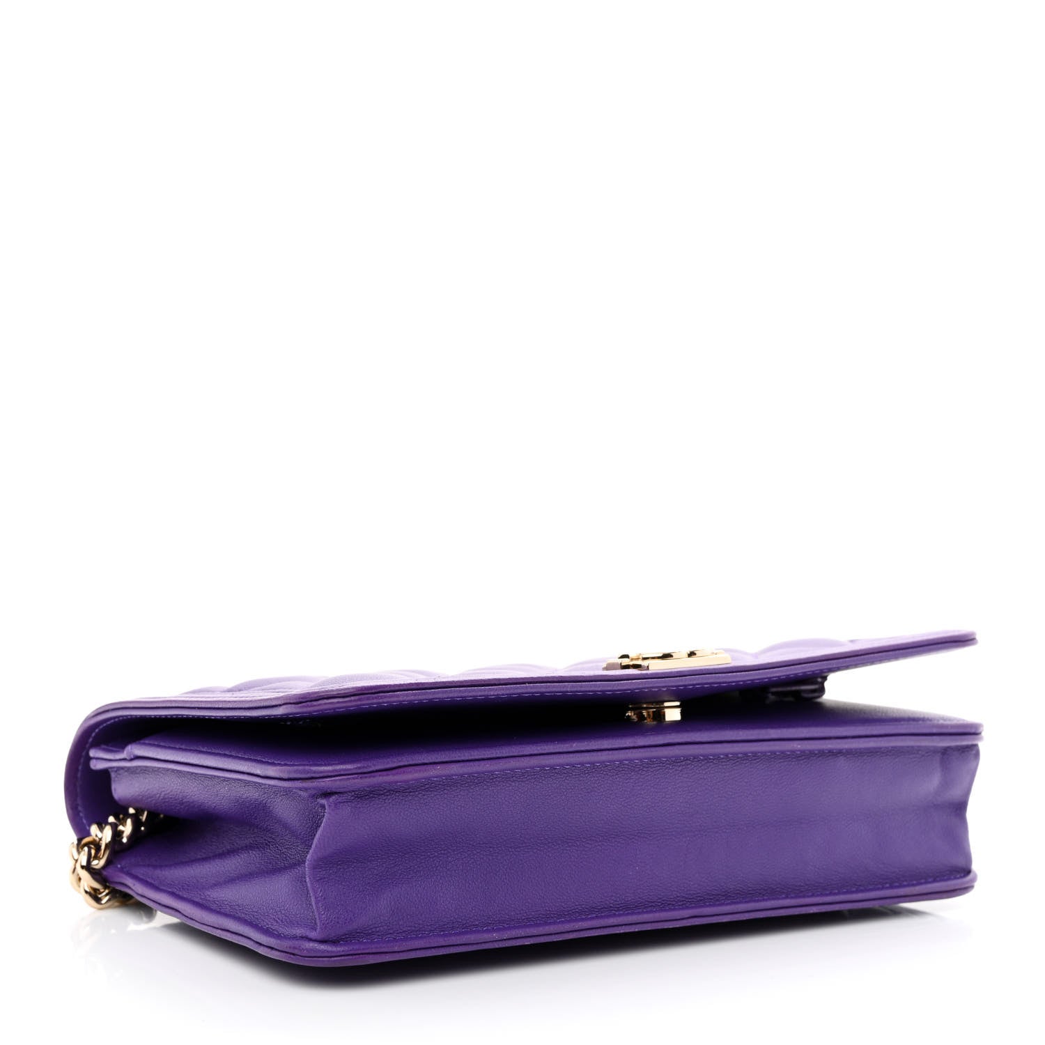Chanel Lambskin Quilted Boy Wallet On Chain WOC Purple 4 of 13